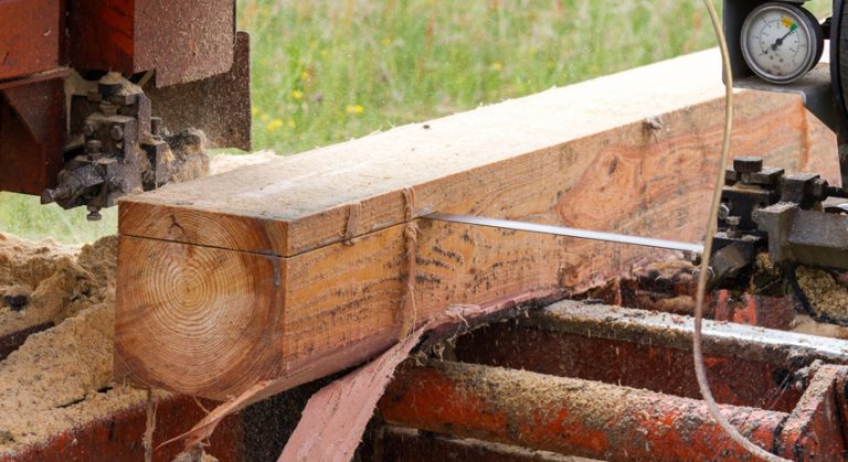 hout zagen op locatie mobiele zagerij Martijn Seijger